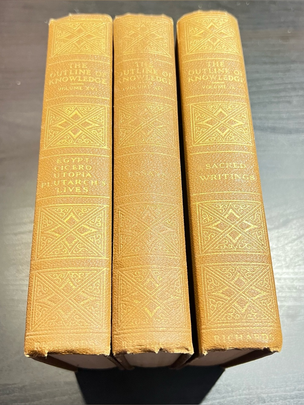 Vintage 3 Volumes of The Outline of Knowledge Series James A. Richards 1924